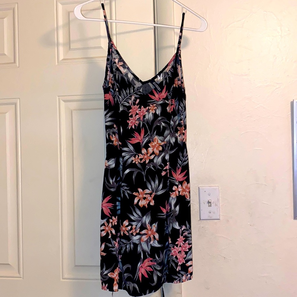 Black and floral sun dress